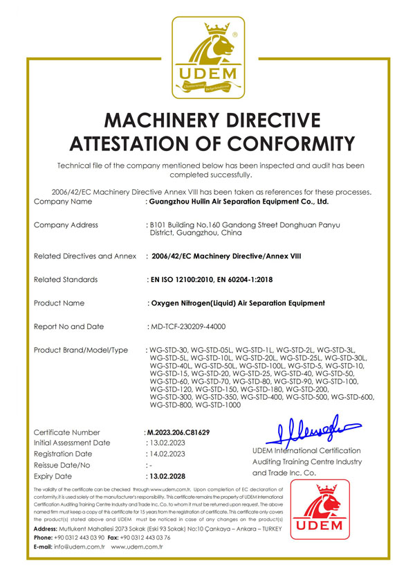 Patent centificate No:EN ISO 12100